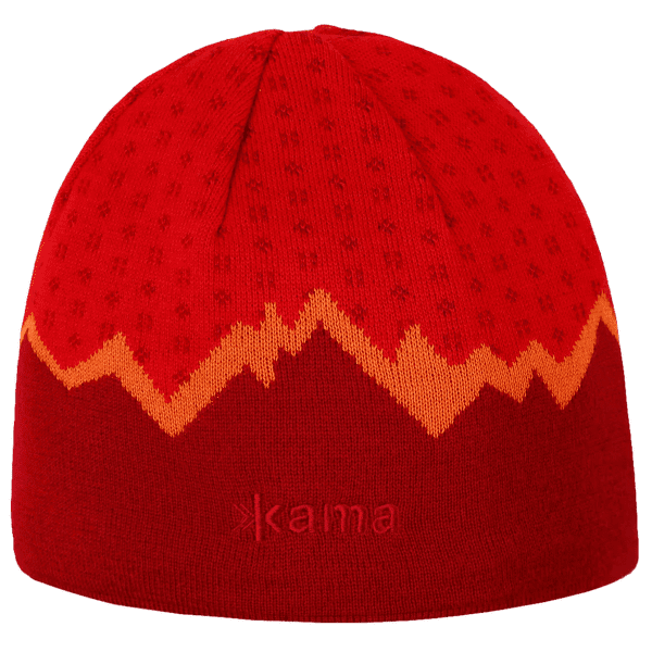 Čepice Kama KNITTED MERINO BEANIE KAMA A169 124 red