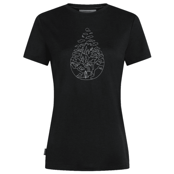 Triko krátký rukáv Icebreaker Merino 150 Tech Lite III SS Tee Hike Path Women BLACK