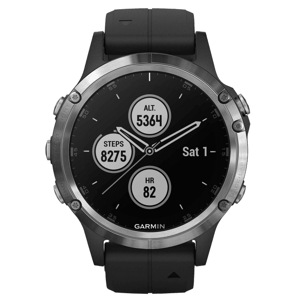 Hodinky Garmin Garmin Fénix 5 Plus Silver, Black Band