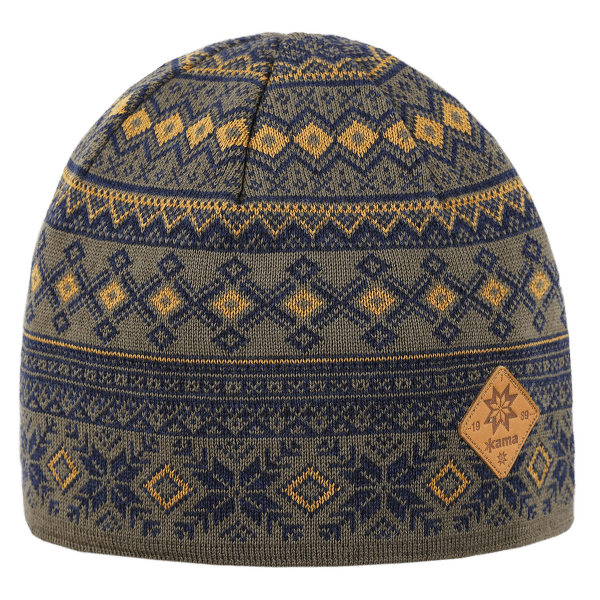 Čepice Kama Knitted Merino beanie Kama A142 dark green