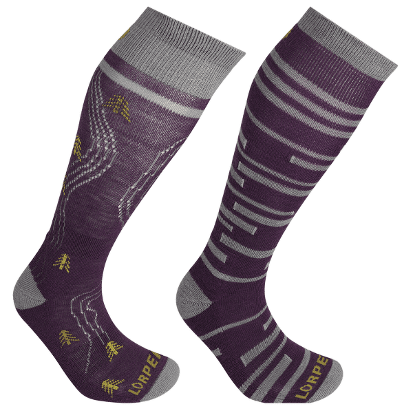 Podkolienky Lorpen T1 SKI MID Women 2 PACK GREY/PLUM