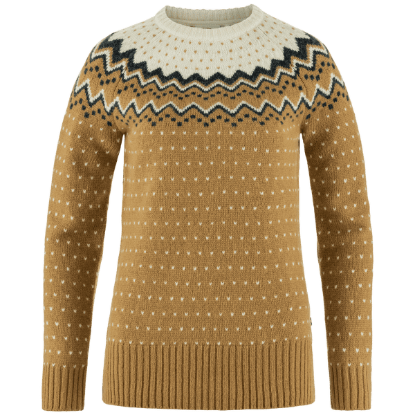 Svetr Fjällräven Övik Knit Sweater Women Buckwheat Brown-Chalk White