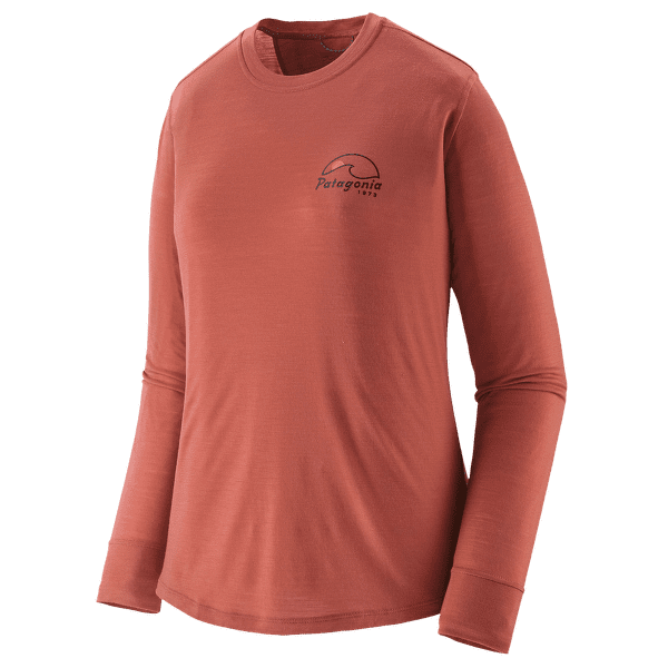 Triko dlouhý rukáv Patagonia Long-Sleeved Cap Cool Merino Blend Graphic Shirt Women Imagine Moon: Potters Red