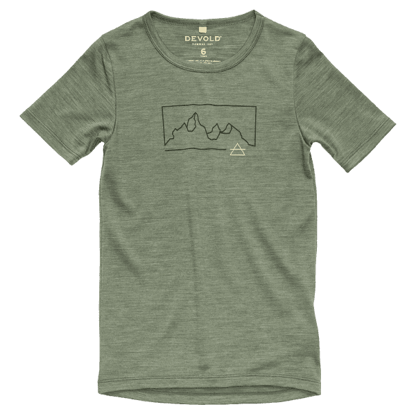 Tričko krátky rukáv Devold Active Outline Tee Kid 421A FOREST