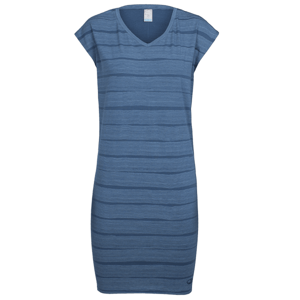 Šaty Icebreaker Yanni Tee Dress Combed Lines Women PRUSSIAN BLUE/Snow