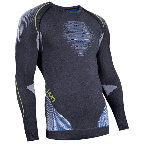 Triko dlouhý rukáv UYN Evolutyon UW Shirt Melange Men Anthracite melange/Blue/Yellow Shiny
