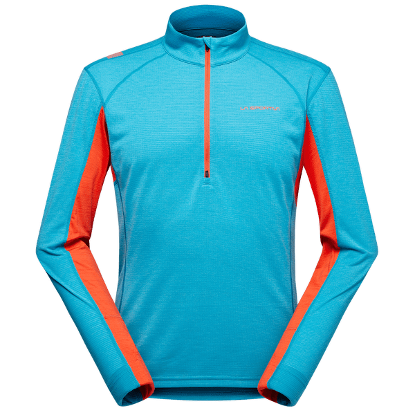 Pulóver La Sportiva SWIFT LONGSLEEVE Men Tropic Blue/Cherry Tomato