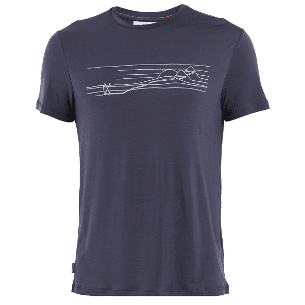 Tričko krátky rukáv Icebreaker Merino Core SS Tee Ski Stripes Men GRAPHITE