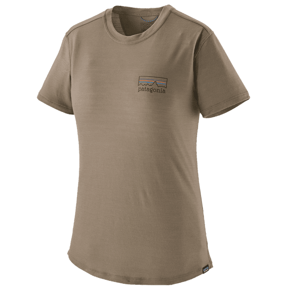 Triko krátký rukáv Patagonia Cap Cool Merino Graphic Shirt Women Fitz Roy Strata: Wing Grey