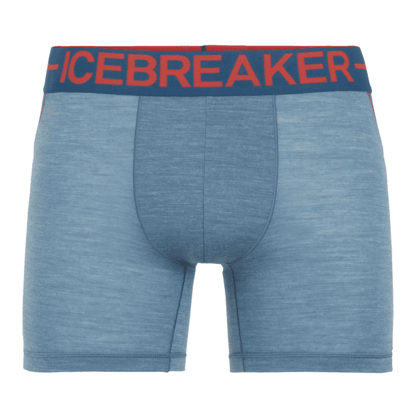 Boxerky Icebreaker Anatomica Zone Boxers Men GRANITE BLUE HTHR/CHILI RED