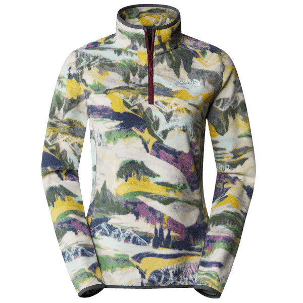 Mikina The North Face 100 GLACIER PRINTED 1/4 ZIP Women BLACK CURRANT PURPLE TRAIL DREAM PRINT