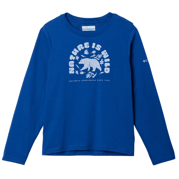 Tričko dlhý rukáv Columbia Dobson Pass™ Long Sleeve Graphic Tee Boys Mountain Blue, Fun Forager 435