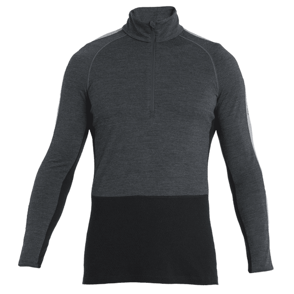 Tričko dlhý rukáv Icebreaker Merino 200 ZoneKnit™ LS Half Zip Men JET HTHR/BLK/METRO H/CB