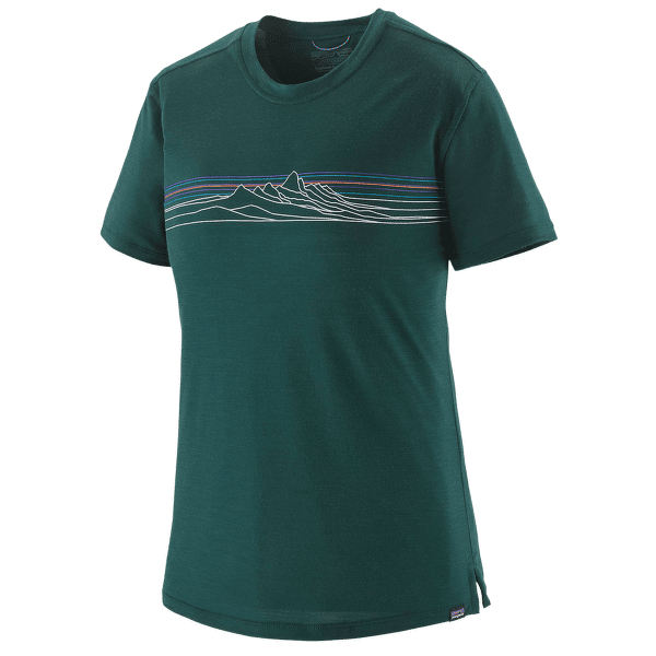 Triko krátký rukáv Patagonia Cap Cool Merino Graphic Shirt Women Strata Stripe: Cascade Green