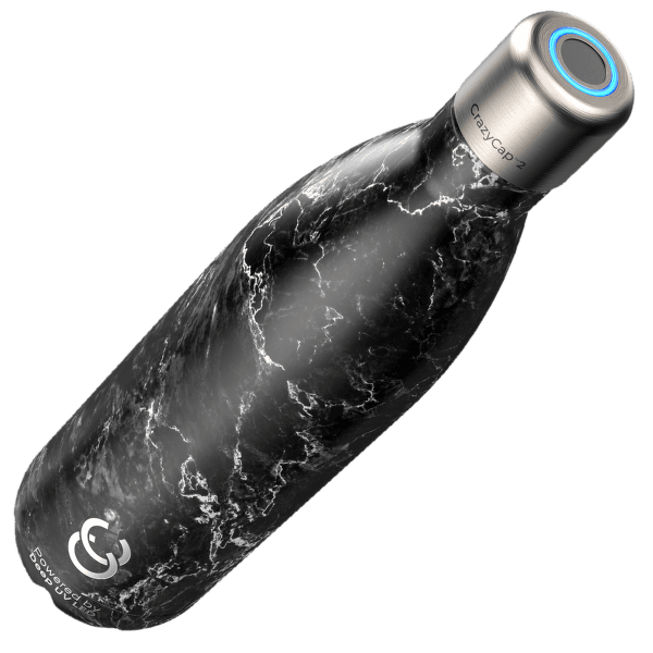 Láhev Crazy Cap Crazy Cap Bottle 0,75 l + UV Water Purifier Black Marble