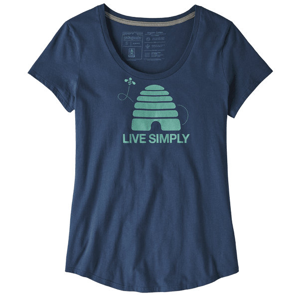 Triko krátký rukáv Patagonia Live Simply Hive Organic Scoop T-Shirt Women Stone Blue