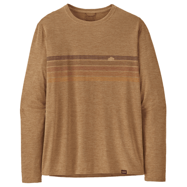 Tričko dlhý rukáv Patagonia L/S Cap Cool Daily Graphic Shirt Men Line Logo Ridge Stripe: Tinamou Tan X-Dye