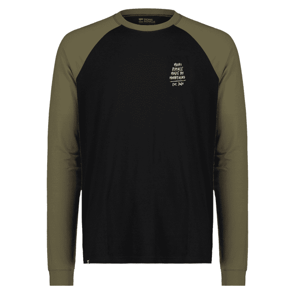 Triko dlouhý rukáv Mons Royale Icon Raglan Dark Olive / Black