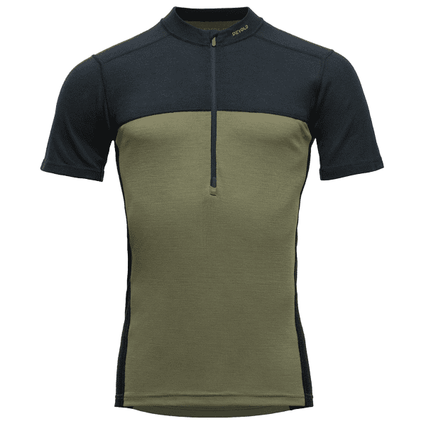 Tričko krátky rukáv Devold Lauparen Merino 190 Zip Tee Men 284A INK/LICHEN/BLACK