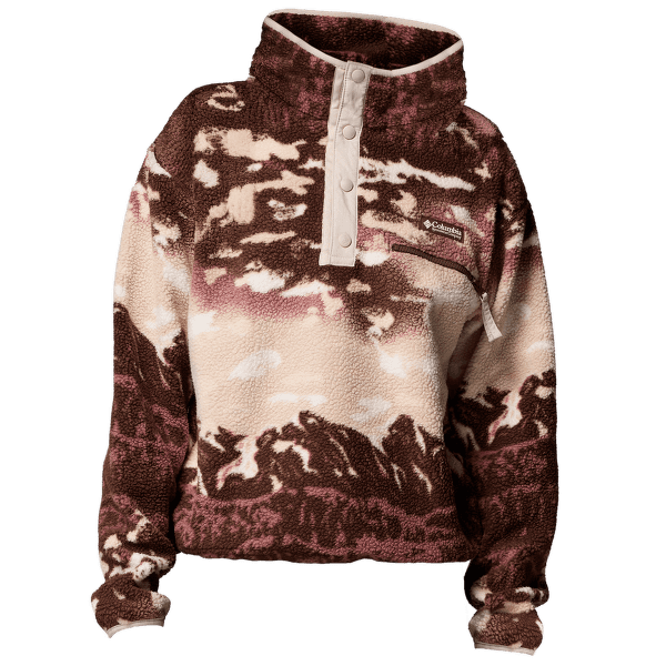 Mikina Columbia Helvetia™ II Printed Cropped Half Snap Women Tobacco Sisters, Dark Stone 256