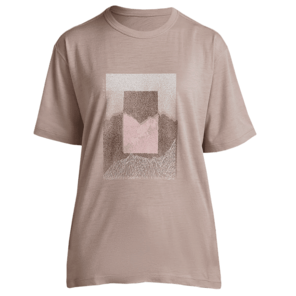 Tričko krátky rukáv Icebreaker Merino 150 Tech Lite SS Relaxed Tee Mountain Shift Women PINK QUARTZ