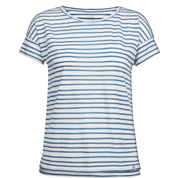 Tričko krátky rukáv Icebreaker Aria SS Scoop Pulled Lines Snow/PRUSSIAN BLUE