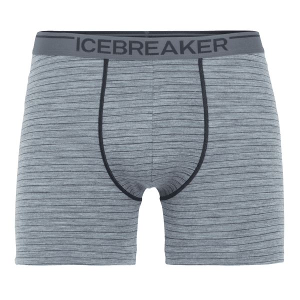 Boxerky Icebreaker Anatomica Boxer Men Gritstone HTHR/Black/Stripe