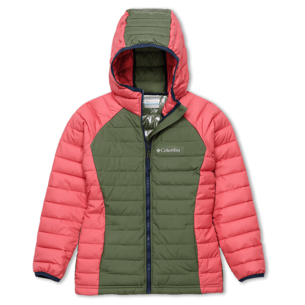 Bunda Columbia Powder Lite™ Hooded Jacket Girls Cypress, Wild Salmon 316
