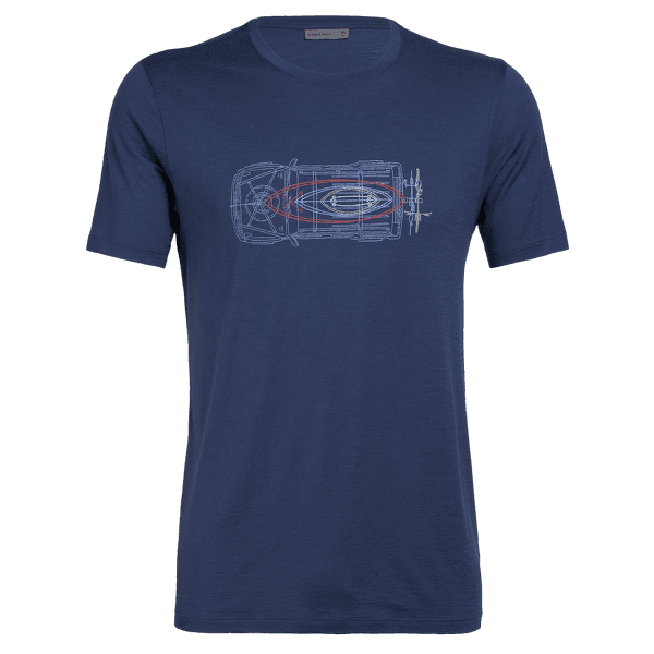 Tričko krátky rukáv Icebreaker Tech Lite SS Crewe Wireframe Wonder Men ESTATE BLUE