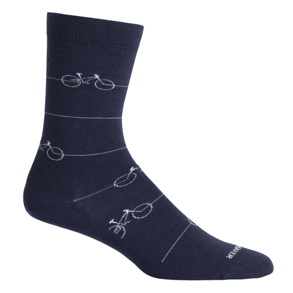 Ponožky Icebreaker Lifestyle Fine Gauge Crew Cadence Unisex Midnight Navy IBANS_01360
