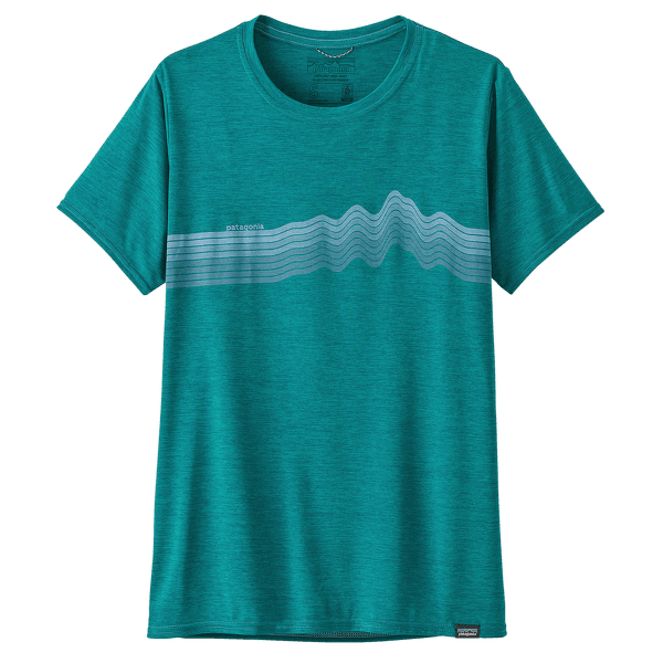 Triko krátký rukáv Patagonia Cap Cool Daily Graphic Shirt Women Ridge Rise Stripe: Borealis Green X-Dye