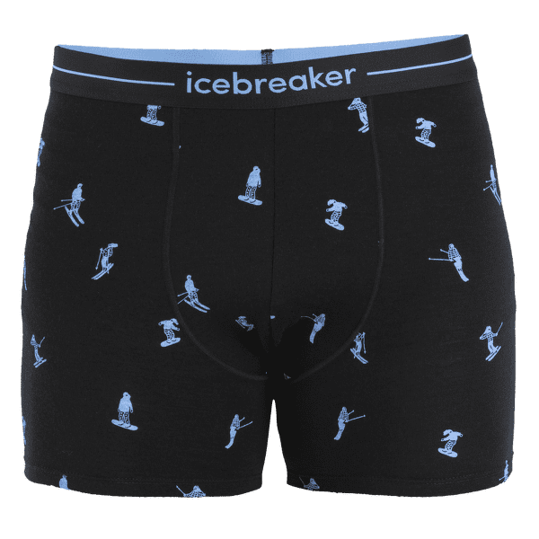 Boxerky Icebreaker Merino 150 Anatomica Boxers Ski Day Men BLACK/AOP