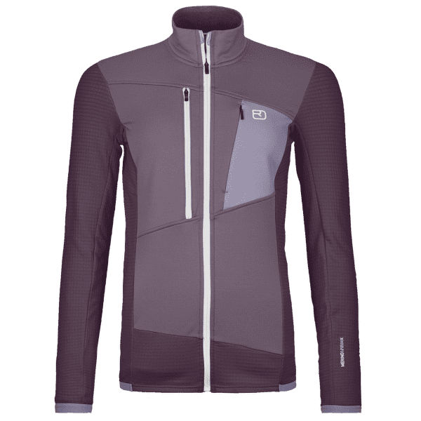 Bunda Ortovox FLEECE GRID JACKET WOMEN 39201 dark wild berry