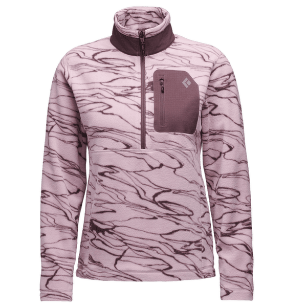 Pulóver Black Diamond Rift HZ Fleece Jacket Women Relief-Meadow Rose-Fig