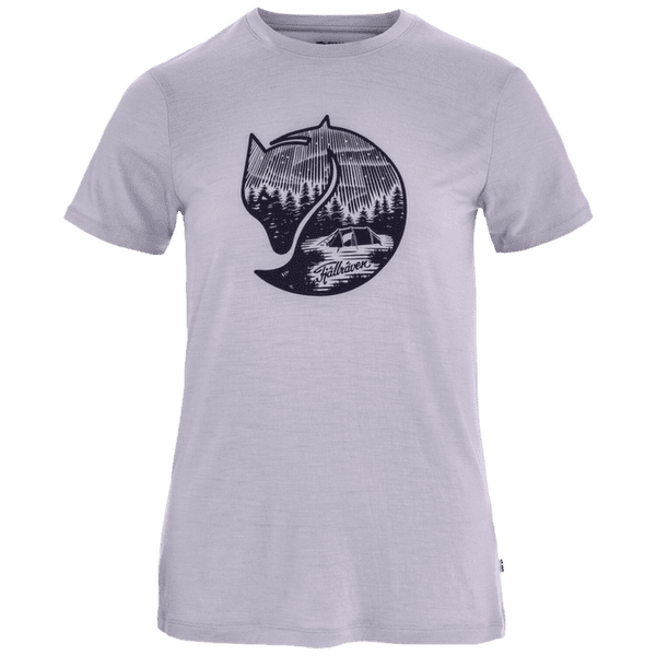 Tričko krátky rukáv Fjällräven Abisko Wool Fox SS Women Lavender Mist- Dark Navy