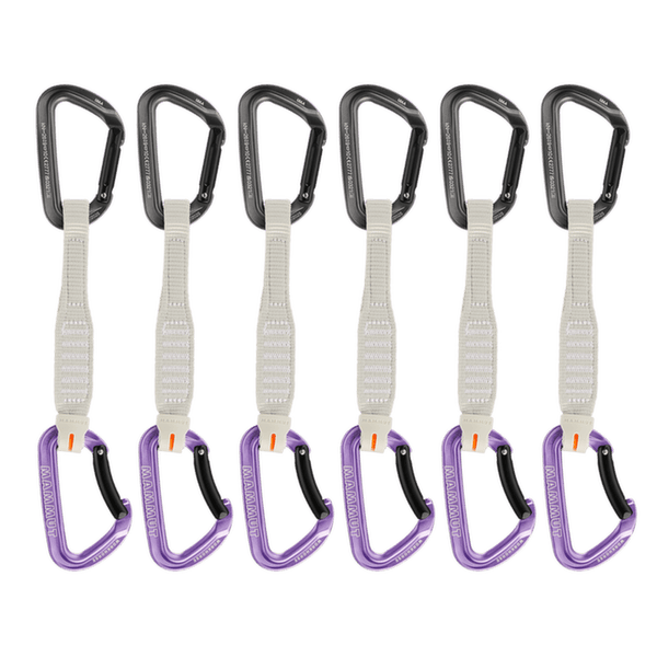 Expreska Komplet Mammut Workhorse Keylock 17 cm 6-Pack Quickdraws Straight Gate/Bent Gate Key Lock grey-alpine