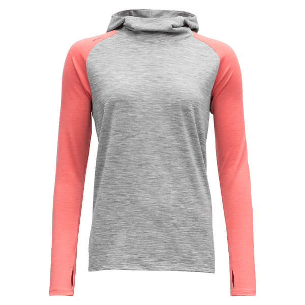 Triko dlouhý rukáv Devold Patchell Hoodie Women Coral
