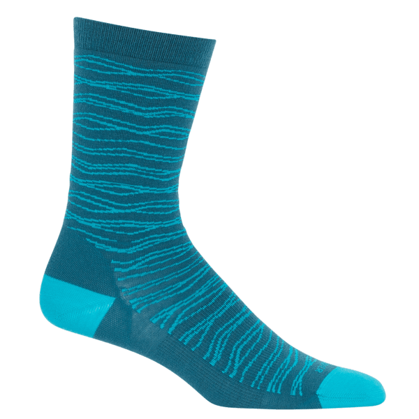 Ponožky Icebreaker Adult LifeStyle Fine Gauge Crew Zigzag Strata Kingfisher/ARCTIC TEAL