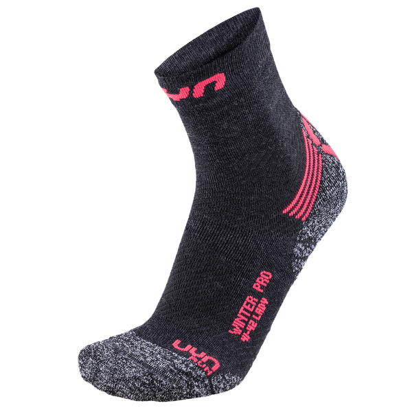 Ponožky UYN WINTER PRO RUN Women Anthracite/Coral Fluo