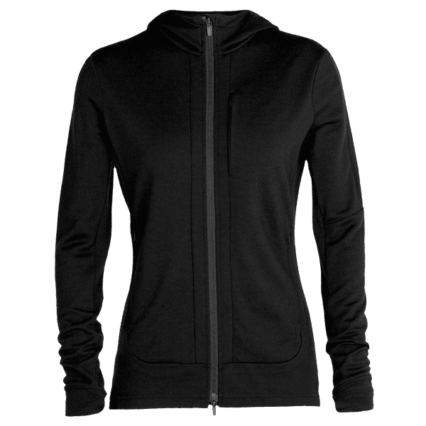 Mikina Icebreaker Quantum III LS Zip Hood Women Black