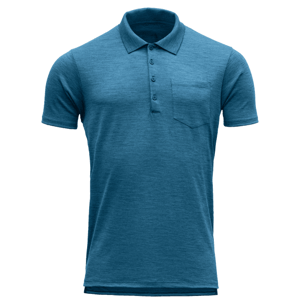 Tričko Polo Devold Grip Man Pique Shirt W/Pocket Blue Melange