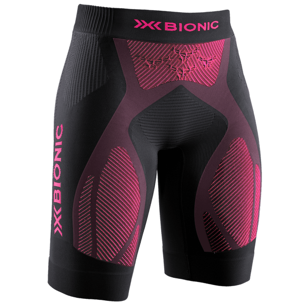 Kraťasy X-Bionic The Trick G2 Run Shorts Women Opal Black/Neon Flamingo