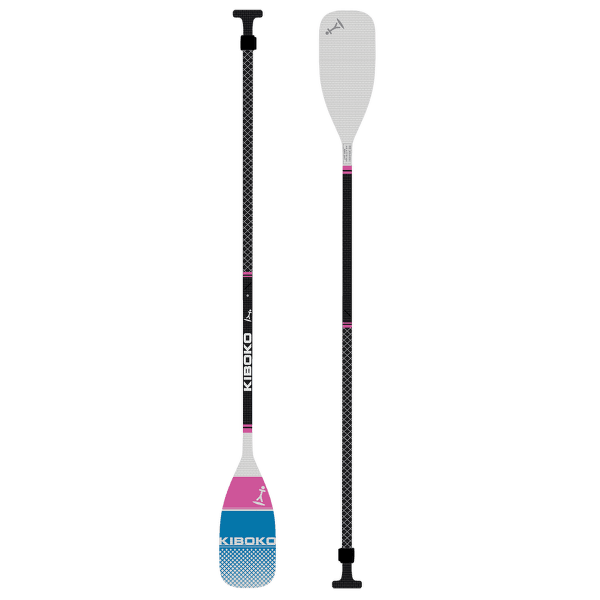 Pádlo Kiboko Karbonové se sklolaminátovým listem trojdílné (KS3) Růžovo - modrá