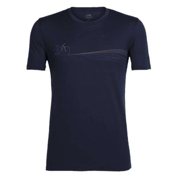 Triko Icebreaker Tech Lite SS Crewe Cadence Paths Men Midnight Navy