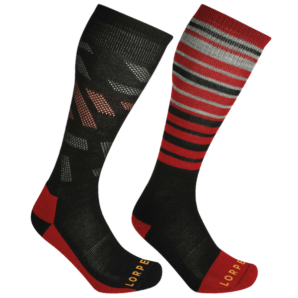 Ponožky Lorpen SKI MID 2 PACK ECO Men 5893 BLACK/RED