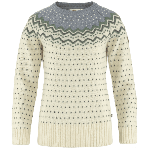 Sveter Fjällräven Övik Knit Sweater Women Chalk White-Flint Grey