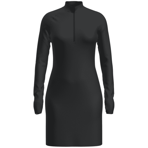 Šaty Icebreaker Merino 260 Granary LS Half Zip Tee Dress Women Black