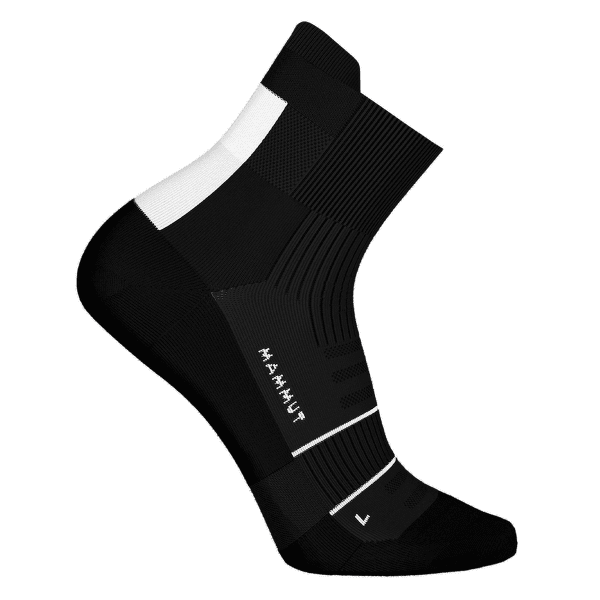 Ponožky Mammut Mountain Running Lightweight Merino Quarter Socks black-white 0047