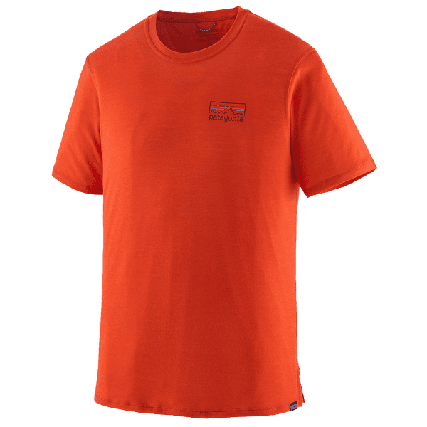 Tričko krátky rukáv Patagonia Capilene® Cool Merino Graphic Shirt Men Fitz Roy Strata: Pollinator Orange