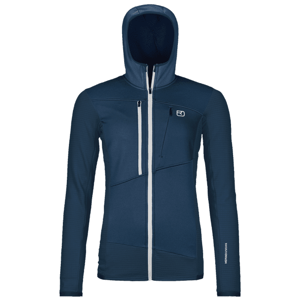 Bunda Ortovox FLEECE GRID HOODY WOMEN 54201 deep ocean